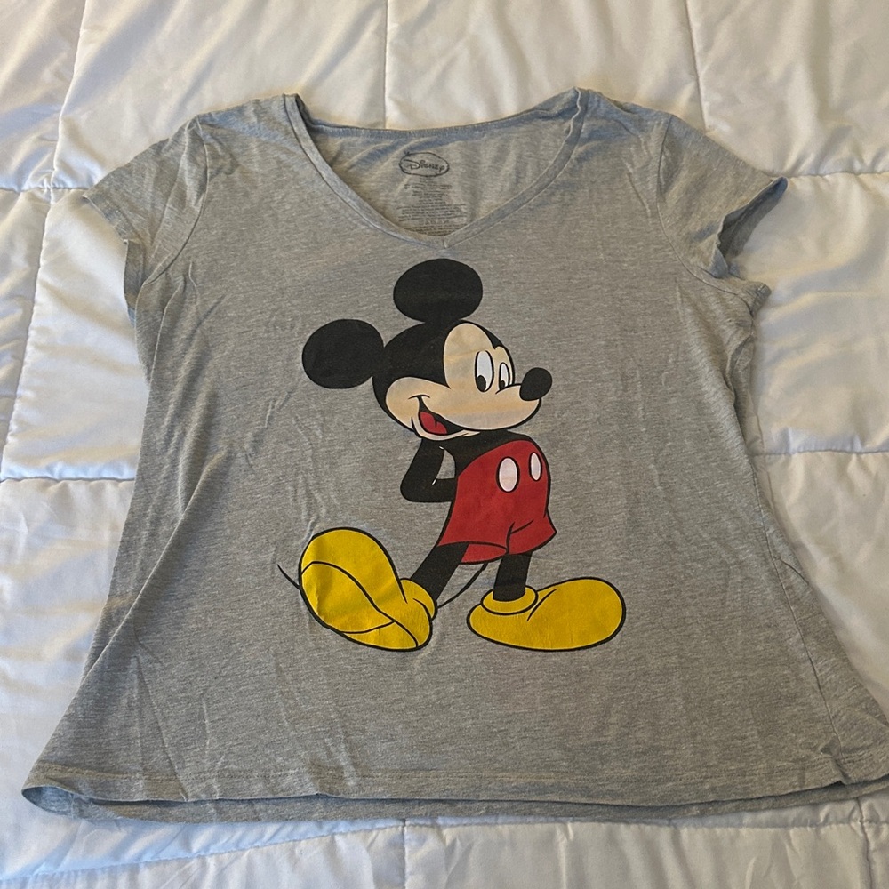 Disney Gray Mickey Mouse Short Sleeve Tee